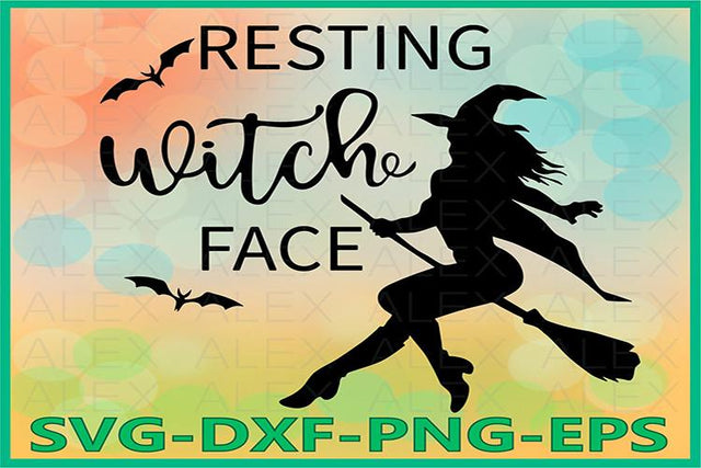 Resting Witch Face Svg, Halloween Witches SVG AlexSVGStudio 