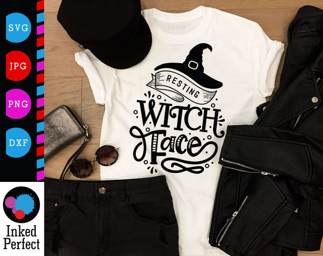 Resting Witch Face SVG Inked Perfect 