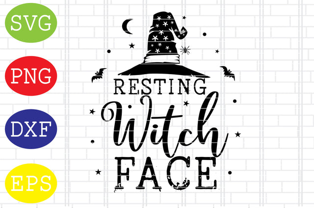 Resting Witch Face Svg, Spooky Svg, Cauldron Svg, Halloween Svg, Witch Svg, Ghost Svg, Png, Eps, Dxf Files SVG DigitalSvgFiles 