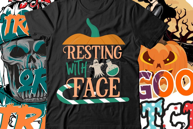 Resting With Face T-Shirt Design SVG BlackCatsMedia 