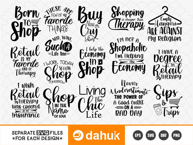 Retail Therapy Shopping SVG Cut files for your crafting work SVG dahukdesign 
