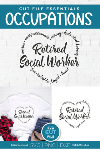 Retired Social Worker SVG SVG SVG Cut File 