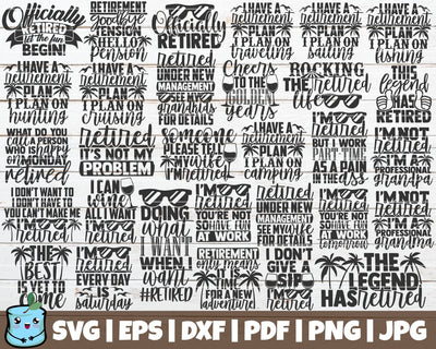 Retirement SVG Bundle | Funny Retire Quotes SVG Cut Files SVG MintyMarshmallows 