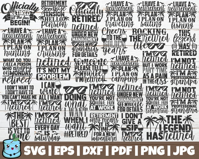 Retirement SVG Bundle | Funny Retire Quotes SVG Cut Files SVG MintyMarshmallows 