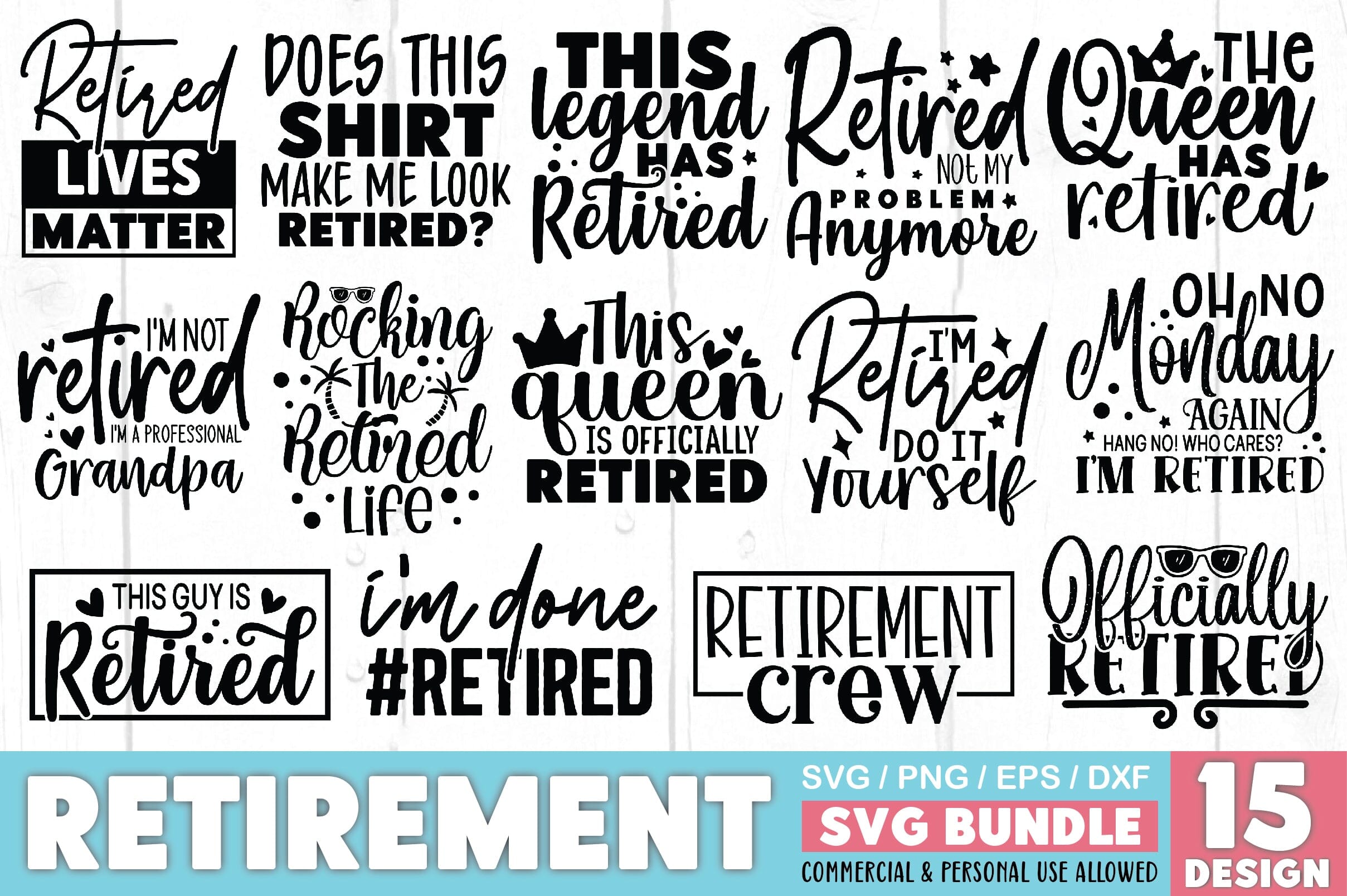 Retirement Text Font Retirement SVG Bundle - So Fontsy