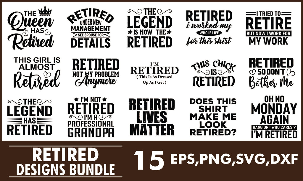 Retirement SVG Designs Bundle - So Fontsy