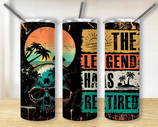 Retirement Tumbler PNG 20 oz Skinny Tumbler PNG Legend Tumbler Wrap PNG Retired Tumbler Sublimation Designs Instant Download Retirement png Sublimation BouDesign 