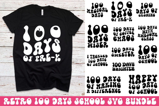Retro 100 days school svg bundle SVG SVGista 