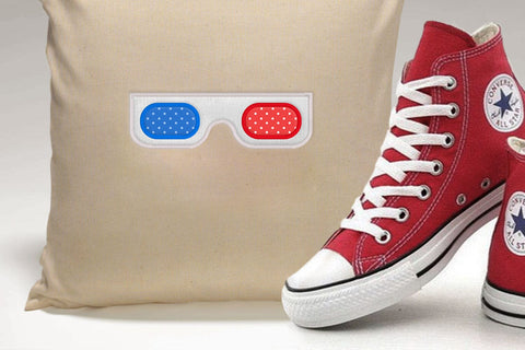 Retro 3D Glasses Applique Embroidery Embroidery/Applique DESIGNS Designed by Geeks 