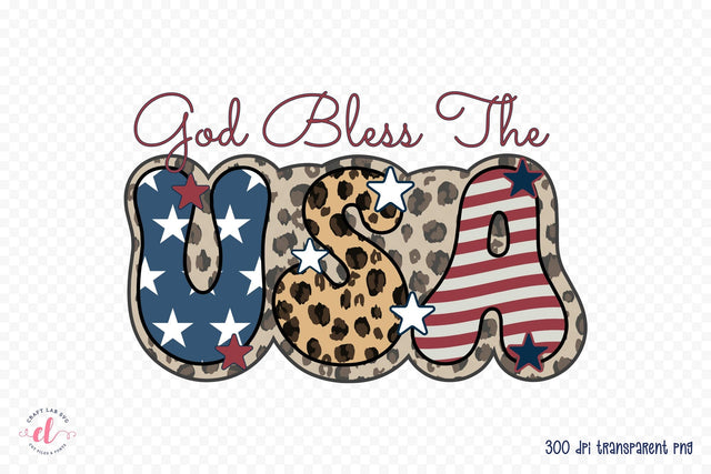 Retro 4th of July PNG, God Bless the USA Sublimation CraftLabSVG 