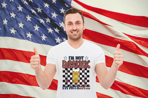Retro 4th of July PNG, I'm Not Drunk I'm Patriotic Sublimation CraftLabSVG 