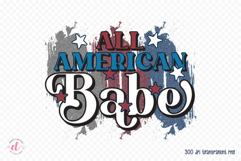 Retro 4th of July Sublimation, All American Babe PNG Sublimation CraftLabSVG 