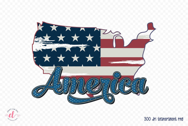 Retro 4th of July Sublimation - America PNG Sublimation CraftLabSVG 