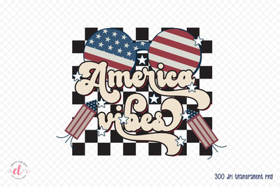 Retro 4th of July Sublimation | America Vibes PNG Sublimation CraftLabSVG 