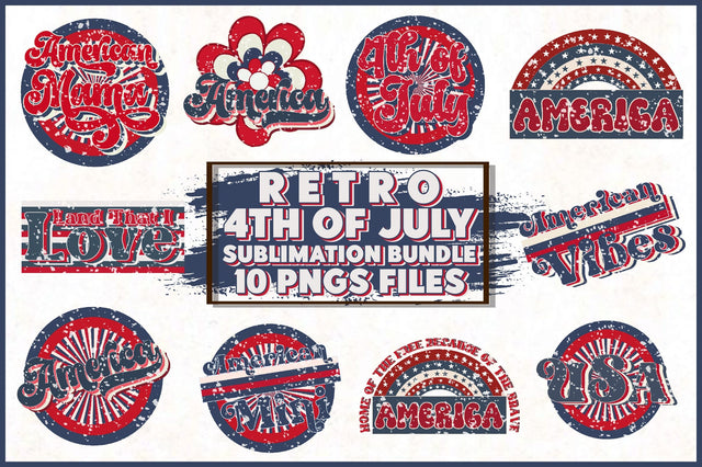 Retro 4th of July Sublimation Bundle Sublimation Jagonath Roy 