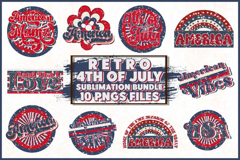 Retro 4th of July Sublimation Bundle Sublimation Jagonath Roy 