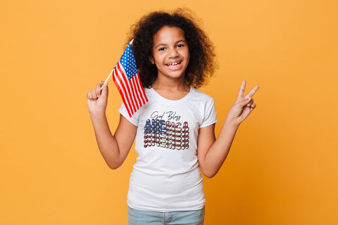 Retro 4th of July Sublimation | God Bless America PNG Sublimation CraftLabSVG 