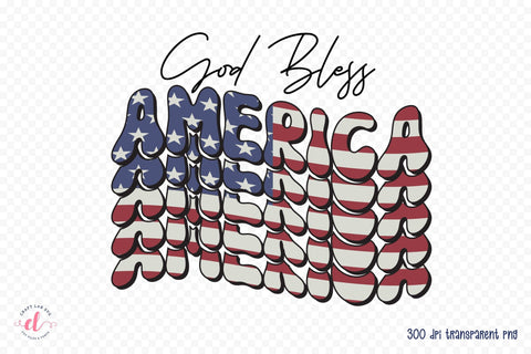 Retro 4th of July Sublimation | God Bless America PNG Sublimation CraftLabSVG 