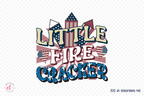 Retro 4th of July Sublimation | Little Firecracker PNG Sublimation CraftLabSVG 