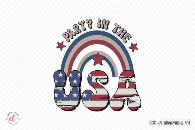 Retro 4th of July Sublimation | Party in the USA PNG Sublimation CraftLabSVG 