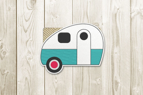 Retro 50s Camper GC Holder ITH Applique Embroidery Embroidery/Applique DESIGNS Risa Rocks It 