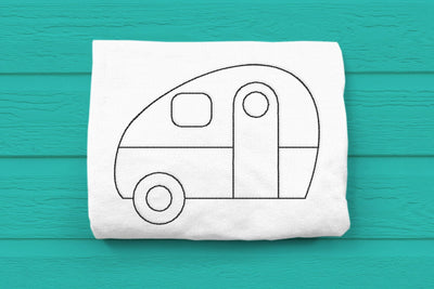 Retro 50s Camper Linework Embroidery Embroidery/Applique DESIGNS Risa Rocks It 