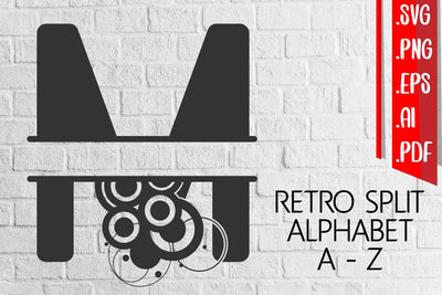 Retro Abstract Split Alphabet A-Z svg eps ai png pdf SVG zafrans studio 