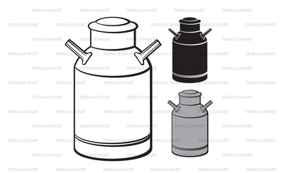 Retro aluminum milk can SVG TribaliumArtSF 