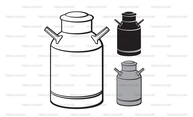 Retro aluminum milk can SVG TribaliumArtSF 