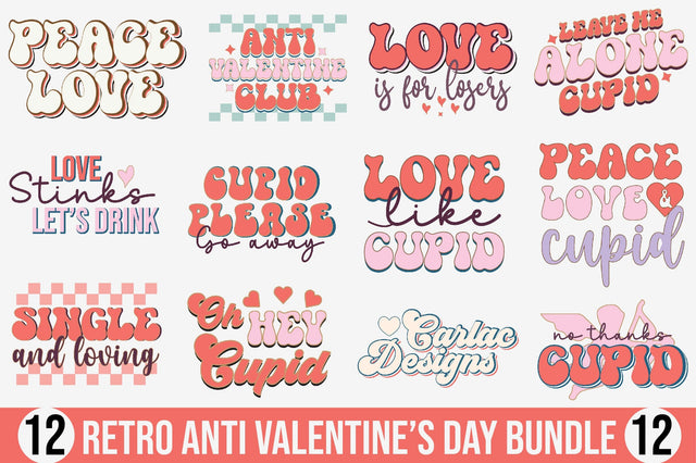 Retro Anti Valentine’s Day Design Bundle SVG SVGista 