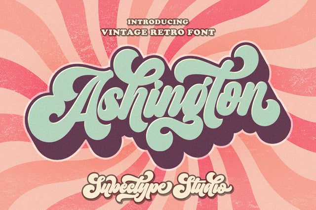 Retro Ashington - Vintage Font Font Subectype Studio 