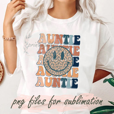 Retro Auntie Sublimation Png, Smiley Face Leopard Png, Auntie Happy Face Design Png, Auntie Life Png, Aunt Sublimation Design, Digital Download Sublimation PrintingLife 