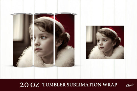 Retro Baby Face. 20 OZ Tumbler Wrap. Vintage Tumbler Sublimation Olga Terlyanskaya 