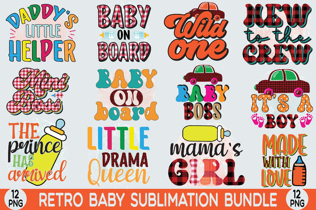 Retro Baby Sublimation Bundle Sublimation SVGista 