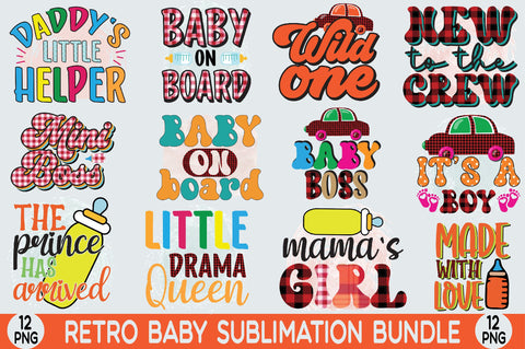 Retro Baby Sublimation Bundle Sublimation SVGista 