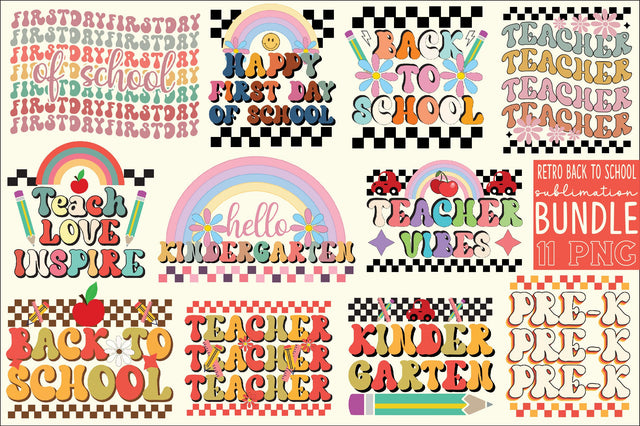 Retro Back to School Sublimation Bundle Sublimation SVGista 