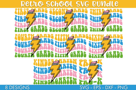Retro Back To School SVG Bundle PNG SVG Freeling Design House 