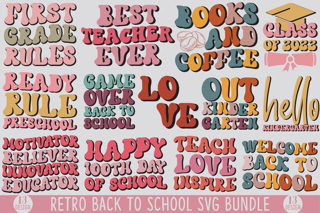 Retro Back To School Svg Bundle SVG SVGista 