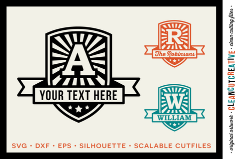 Retro Badge Monogram Alphabet set | Sporty Monogram frames SVG CleanCutCreative 