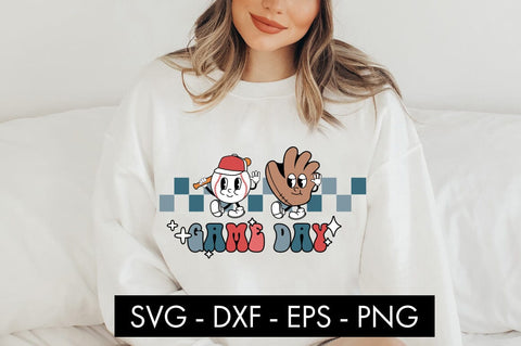 Retro Baseball Game Day SVG PNG Cut file SVG Freeling Design House 