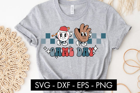 Retro Baseball Game Day SVG PNG Cut file SVG Freeling Design House 