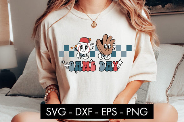 Retro Baseball Game Day SVG PNG Cut file SVG Freeling Design House 