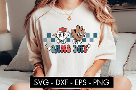 Retro Baseball Game Day SVG PNG Cut file SVG Freeling Design House 