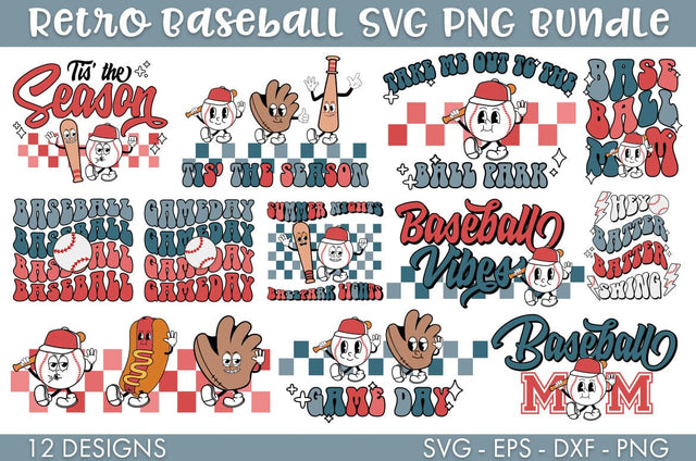 Retro Baseball SVG Bundle PNG Cut file SVG Freeling Design House 
