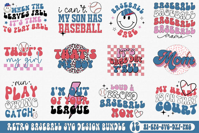 Retro Baseball SVG Design Bundle SVG SVGista 
