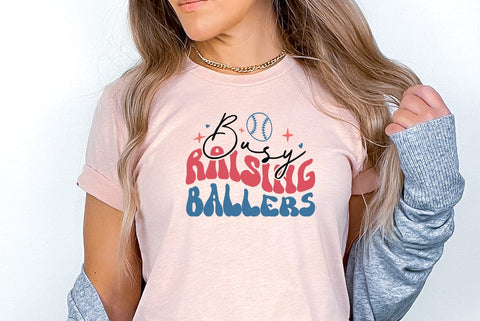 Retro Baseball SVG Design, Busy raising ballers SVG FiveStarCrafting 