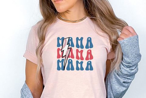 Retro Baseball SVG Design, Mama SVG FiveStarCrafting 