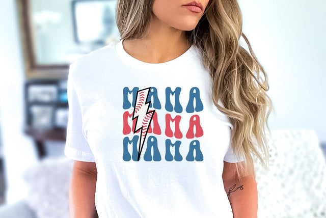 Retro Baseball SVG Design, Mama SVG FiveStarCrafting 