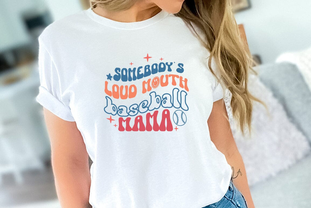 Retro Baseball Svg Design Somebodys Loud Mouth Baseball Mama So Fontsy