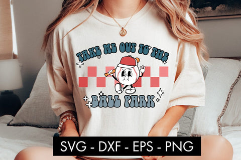 Retro Baseball Take Me Out To The Ball Park SVG PNG Cut file SVG Freeling Design House 